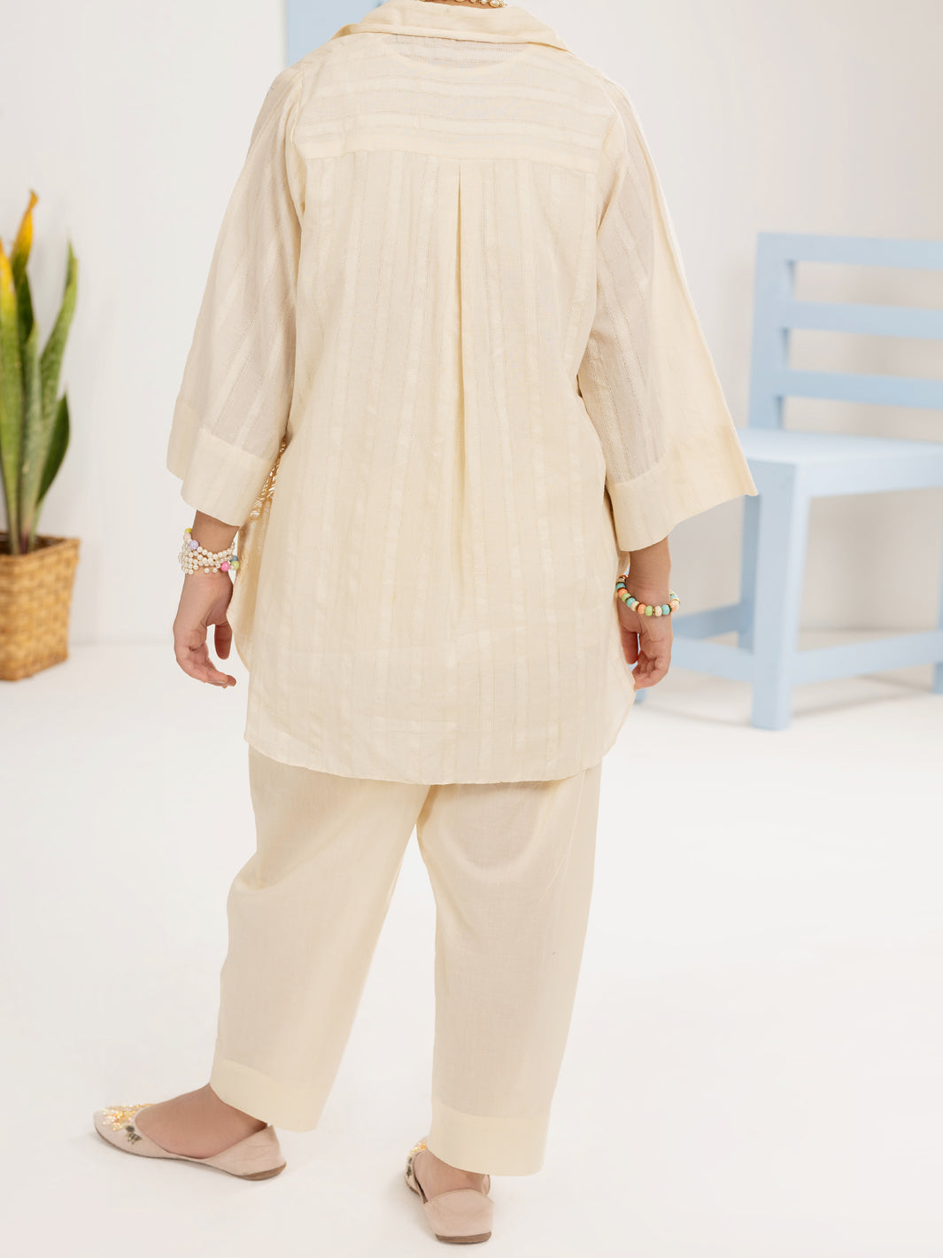 Off White Jacquard 2 Piece Stitched - ALT-2PS-LKS-1114