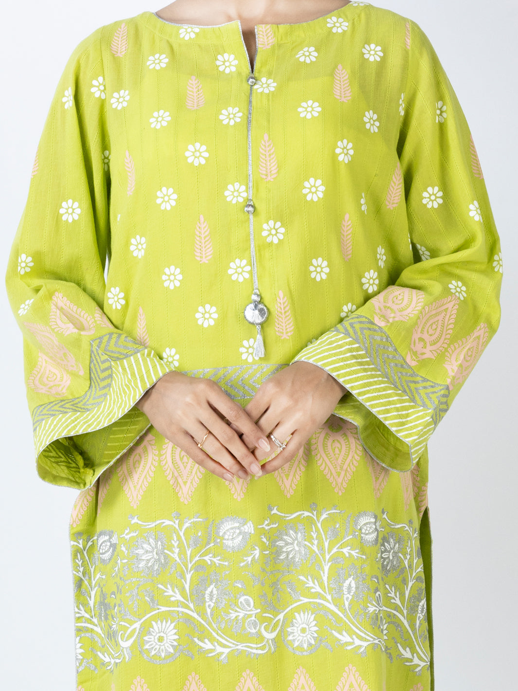 Lime Green Cotton 2Pc Stitched - AL-2PS-LKS-877