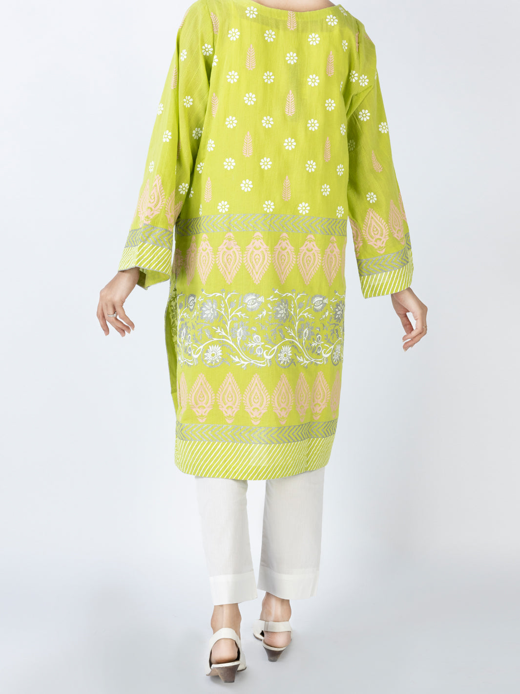 Lime Green Cotton 2Pc Stitched - AL-2PS-LKS-877