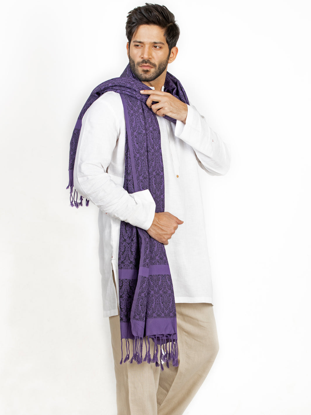 Purple Cotton Stole - AL-MST-045