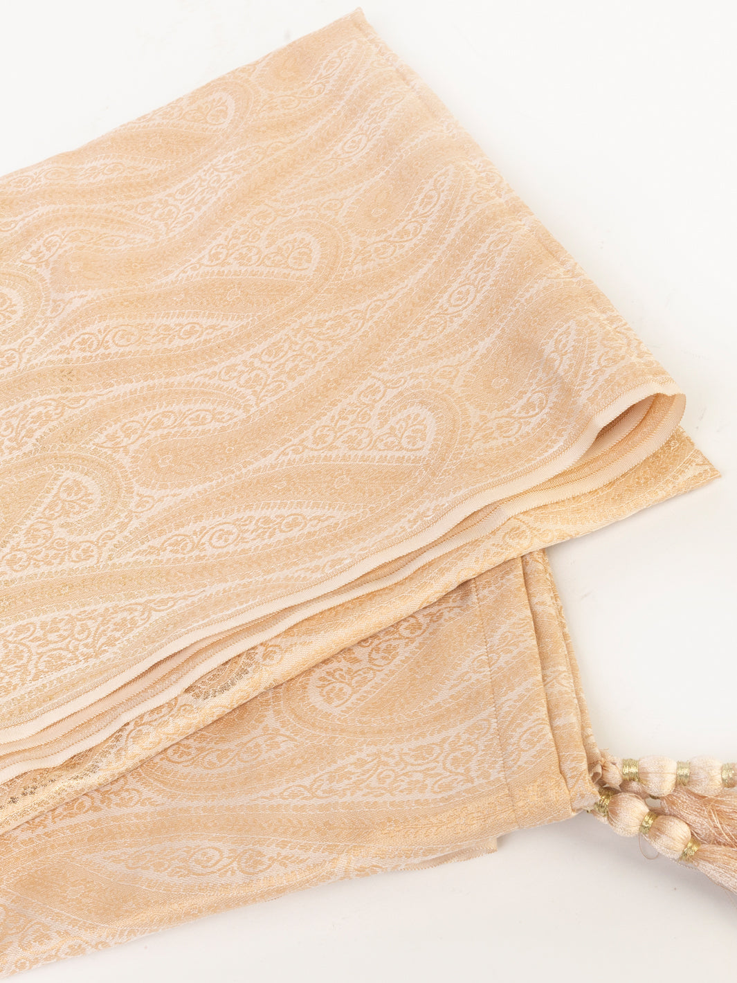 Beige Blended Stole For Men - AL-MST-049