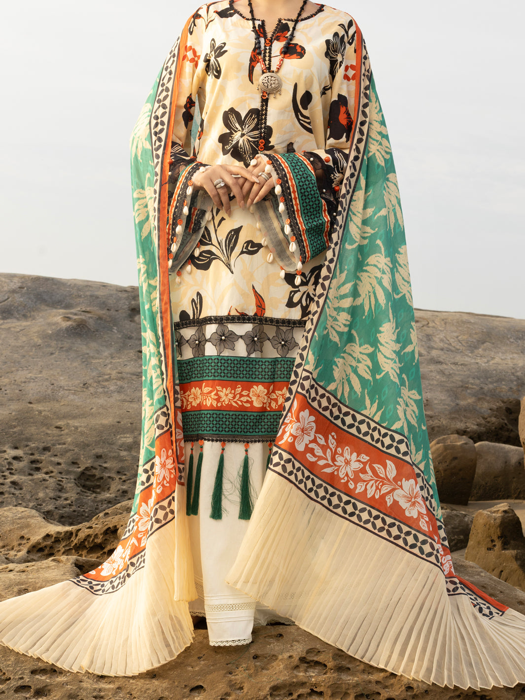 Beige Lawn 2 Piece Unstitched - ALP-2PS-SLKD-2254