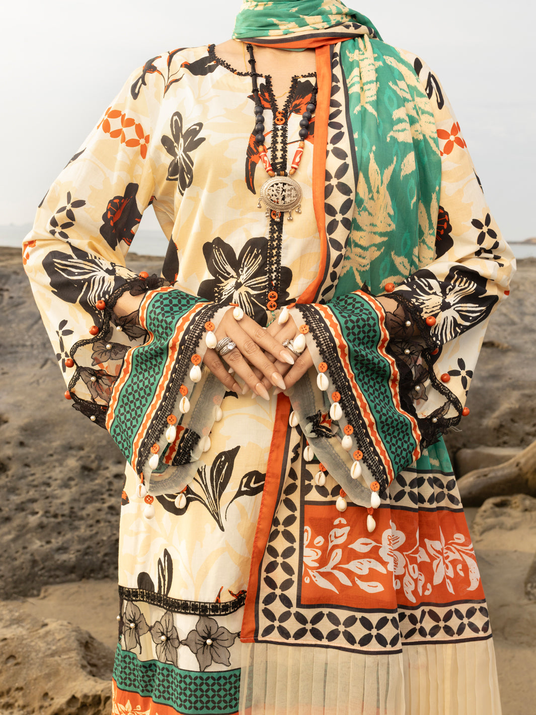 Beige Lawn 2 Piece Unstitched - ALP-2PS-SLKD-2254