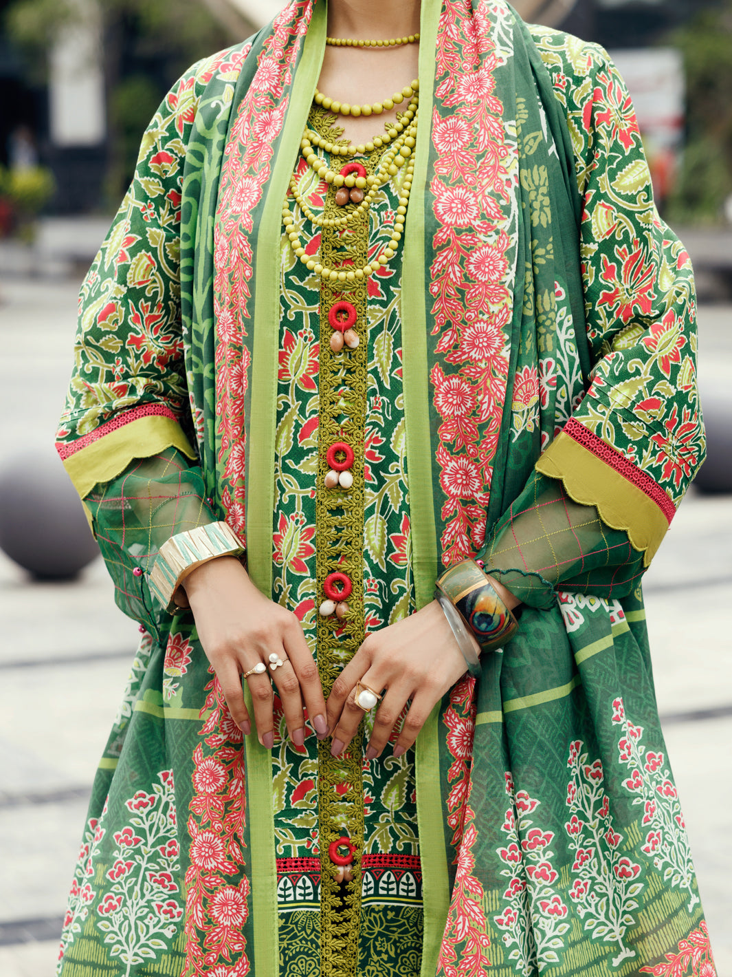 Green Lawn 2Pc Unstitched - ALP-2PS-SLKD-UN-2263