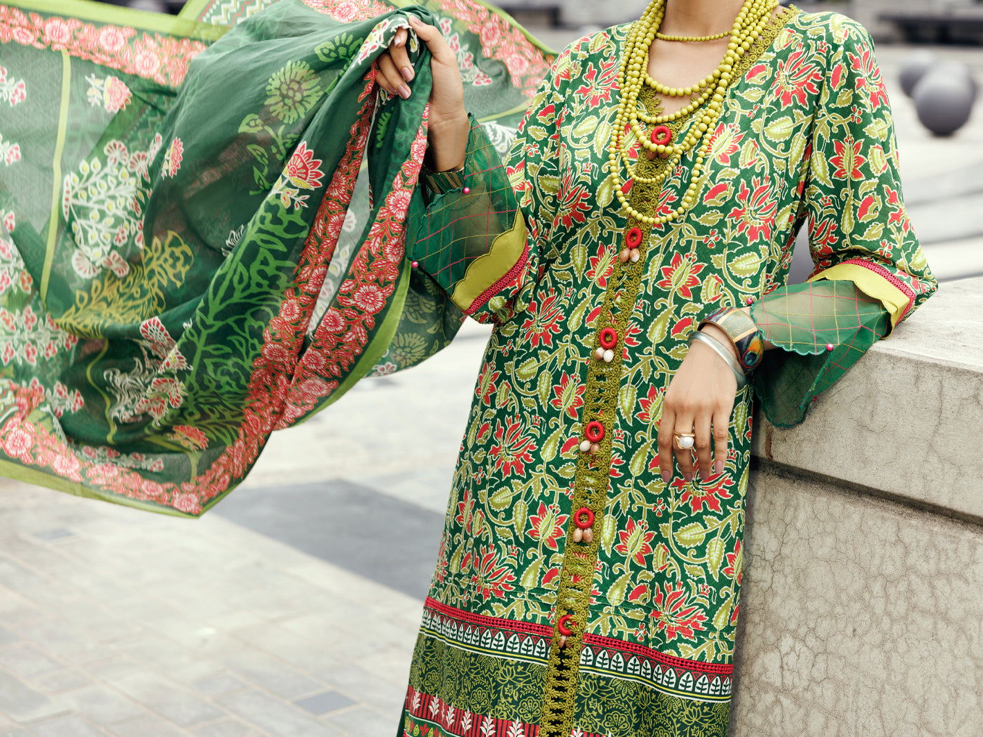 Green Lawn 2Pc Unstitched - ALP-2PS-SLKD-UN-2263