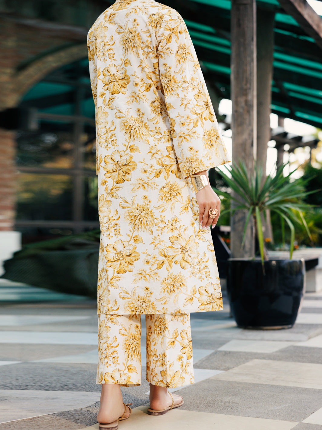 Beige Lawn Co-ord Set - ALP-2PS-SLKS-2239