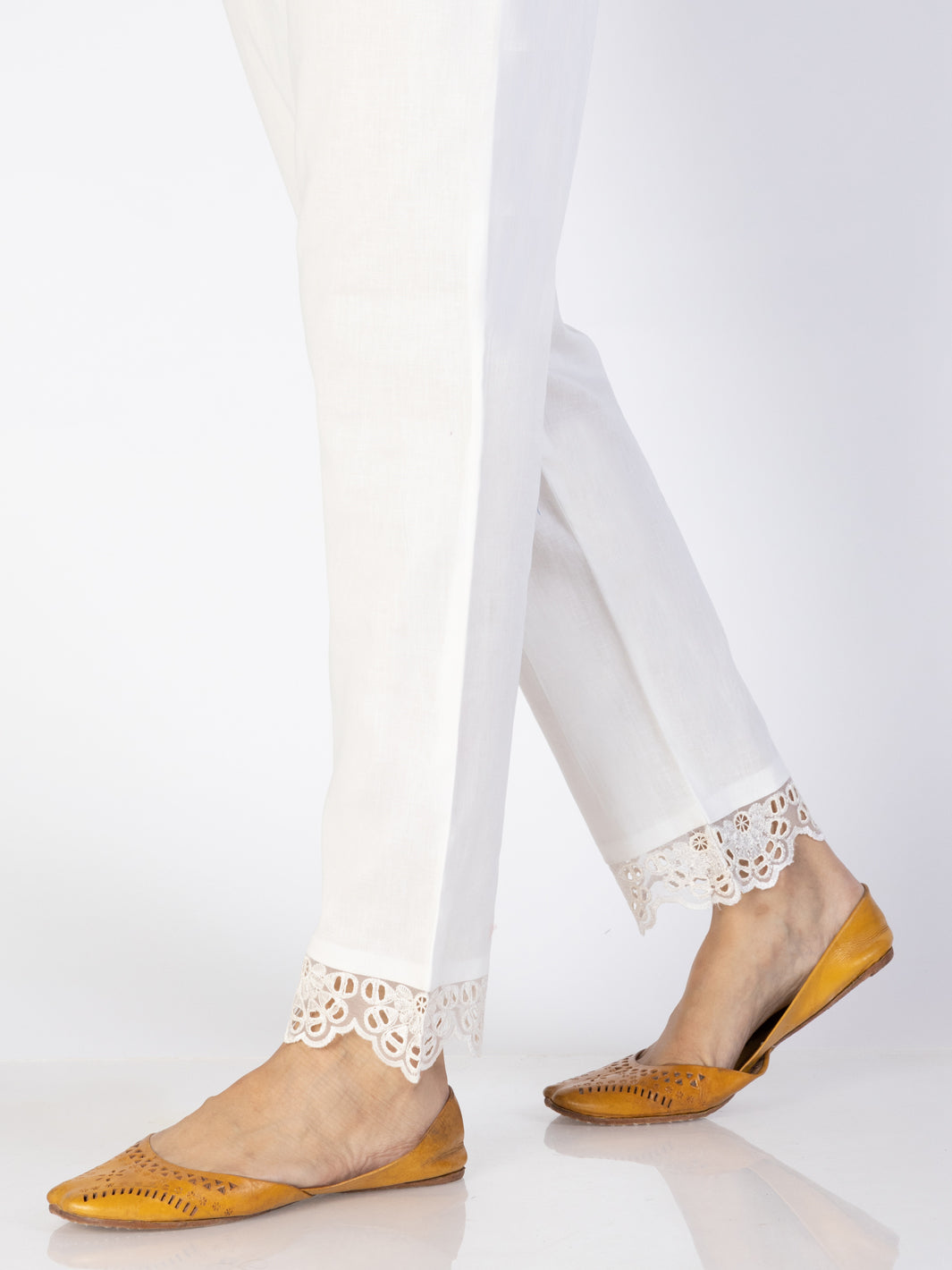 White Dyed Trousers - AL-T-703 - Almirah Online
