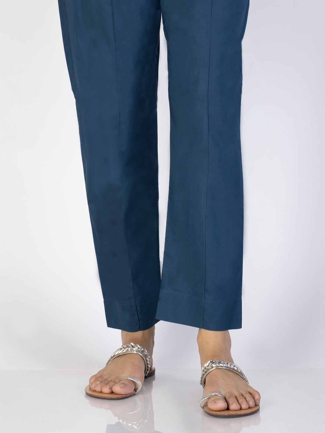 Blue Cambric Trousers - AL-T-704 - Almirah Online