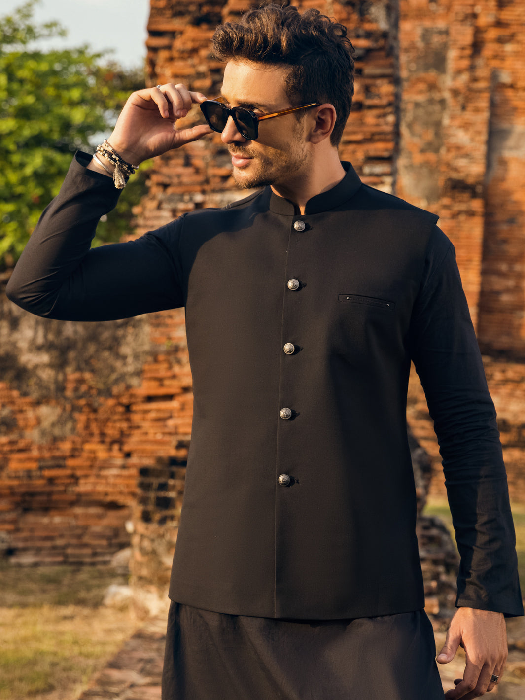 Black Blended Waistcoat - AL-WC-482