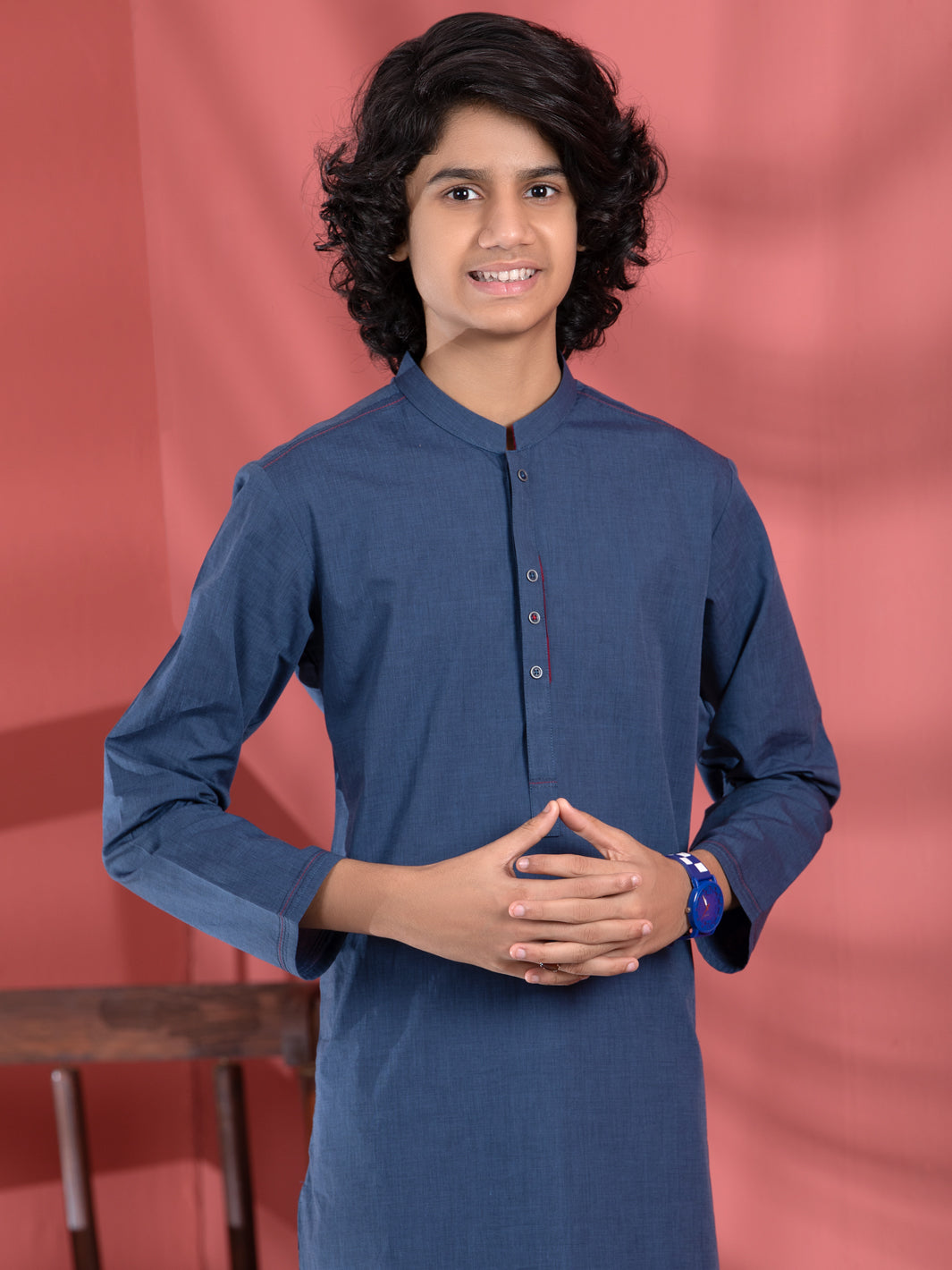 Blue Cotton Boy Kurta - ALT-K-003