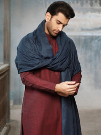 Blue Blended Shawl For Men - AL-SH-005