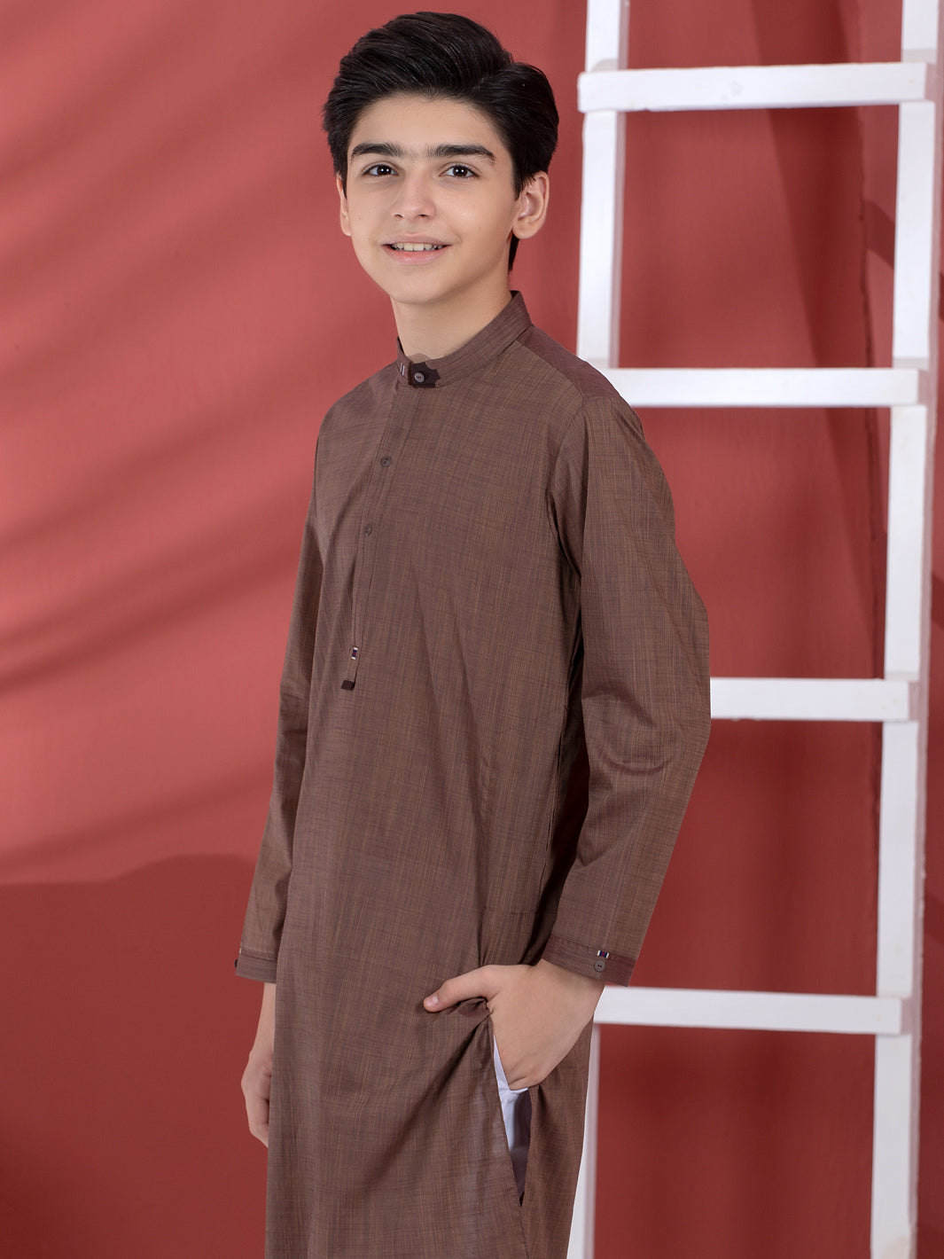 Brown Cotton Boy Kurta - ALT-K-010