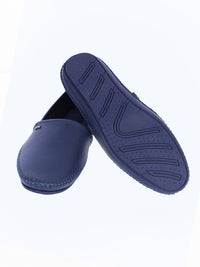 Navy Blue Leather Slip-On - AL-MSHO-011-R1-21