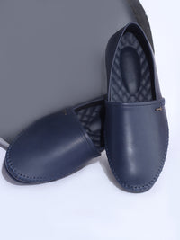 Navy Blue Leather Slip-On - AL-MSHO-011-R1-21
