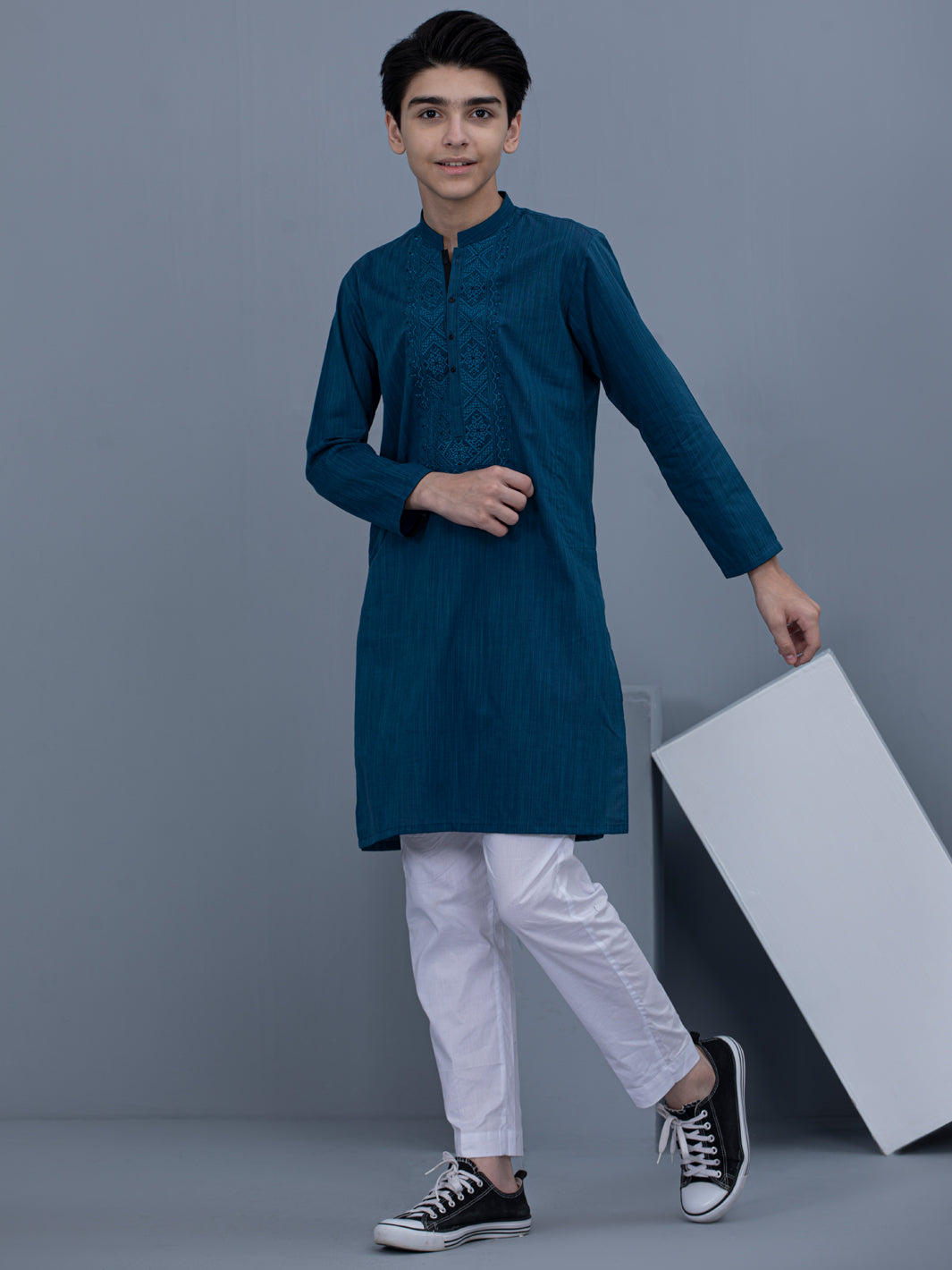 Blue Cotton Kurta - ALT-K-016