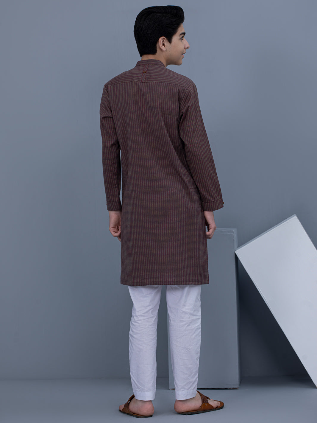 Dark Brown Cotton Kurta - ALT-K-023B