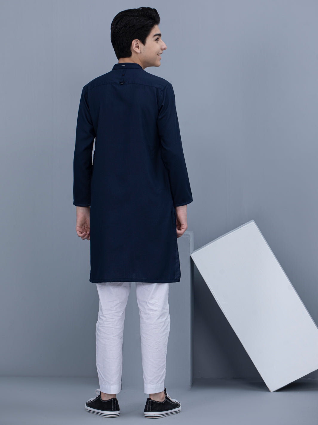 Navy Blue Blended Kurta - ALT-K-024A