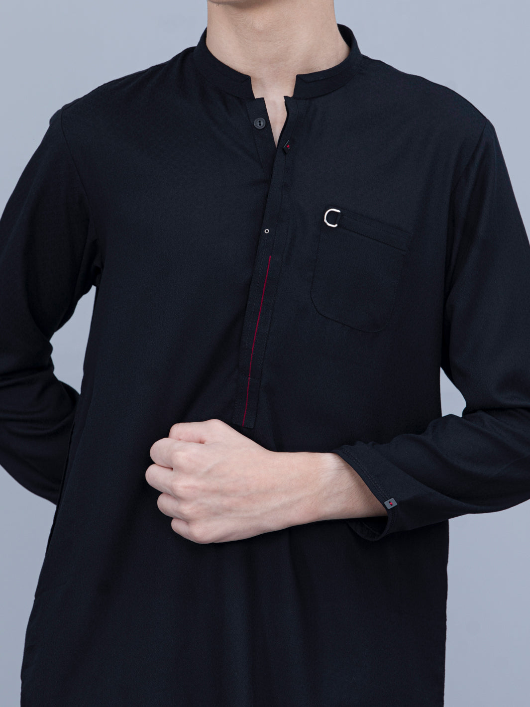 Black Blended Kurta - ALT-K-024B