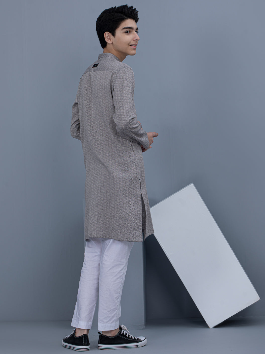 Light Grey Cotton Kurta - ALT-K-028