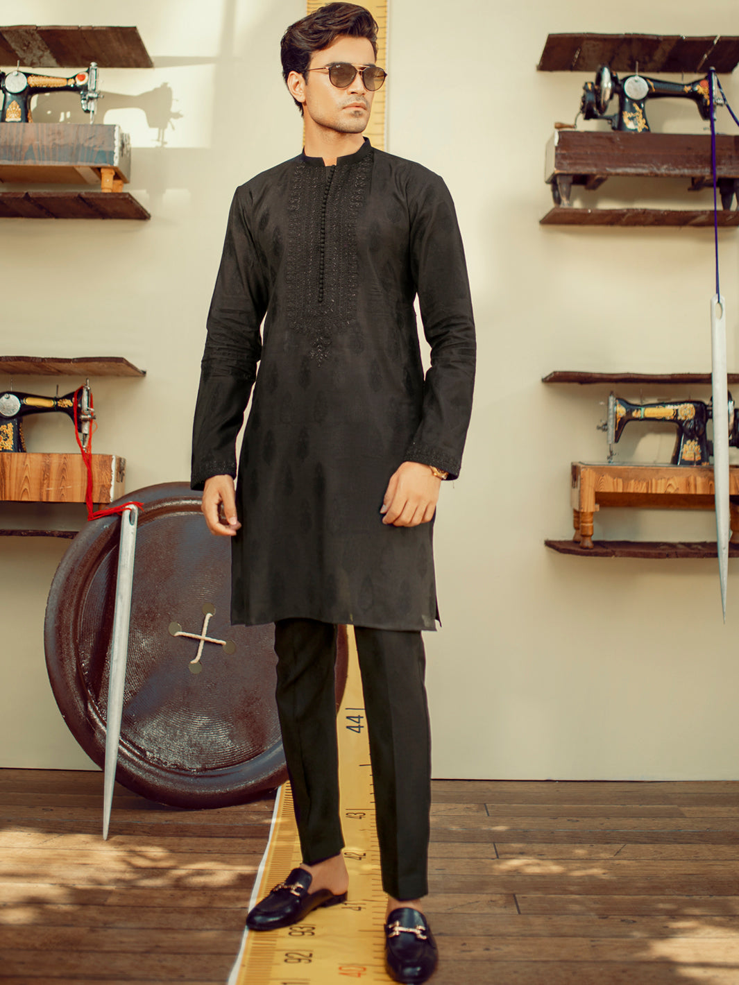 Black Formal Kurta - AL-K-SP-032B