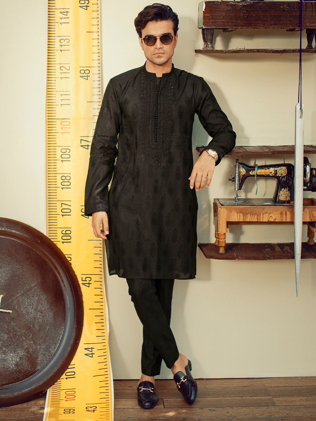 Black Formal Kurta - AL-K-SP-032B