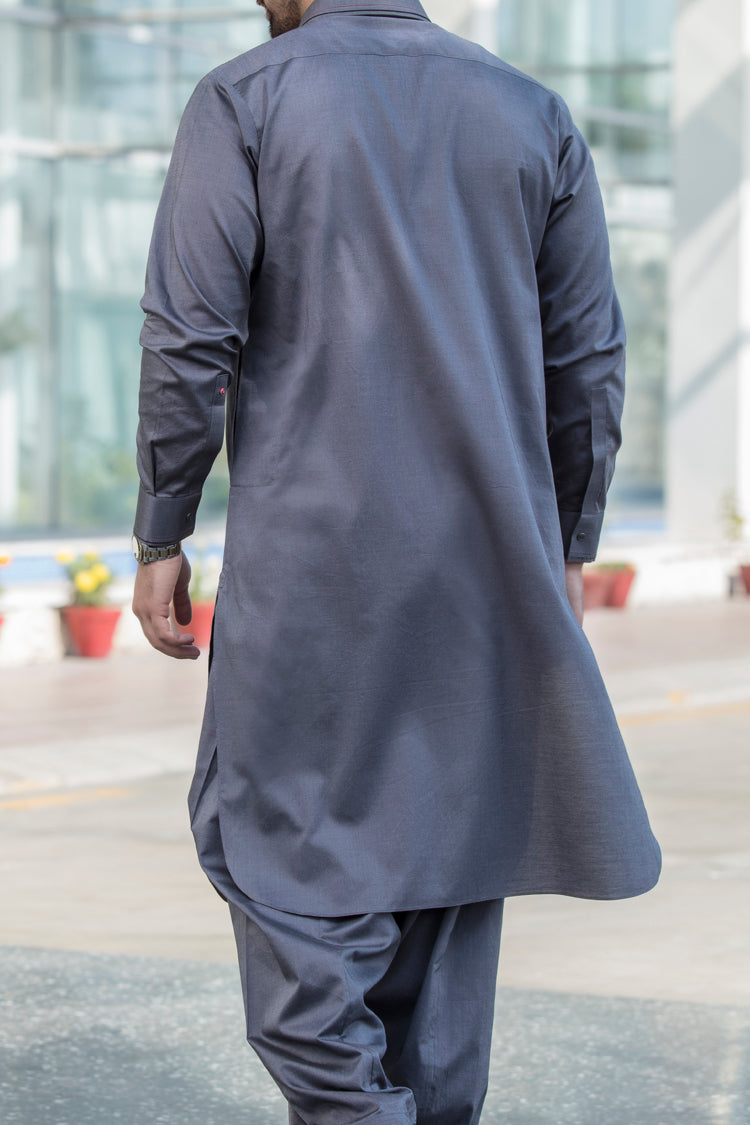 Grey Kameez Shalwar - ALWA-KS-061