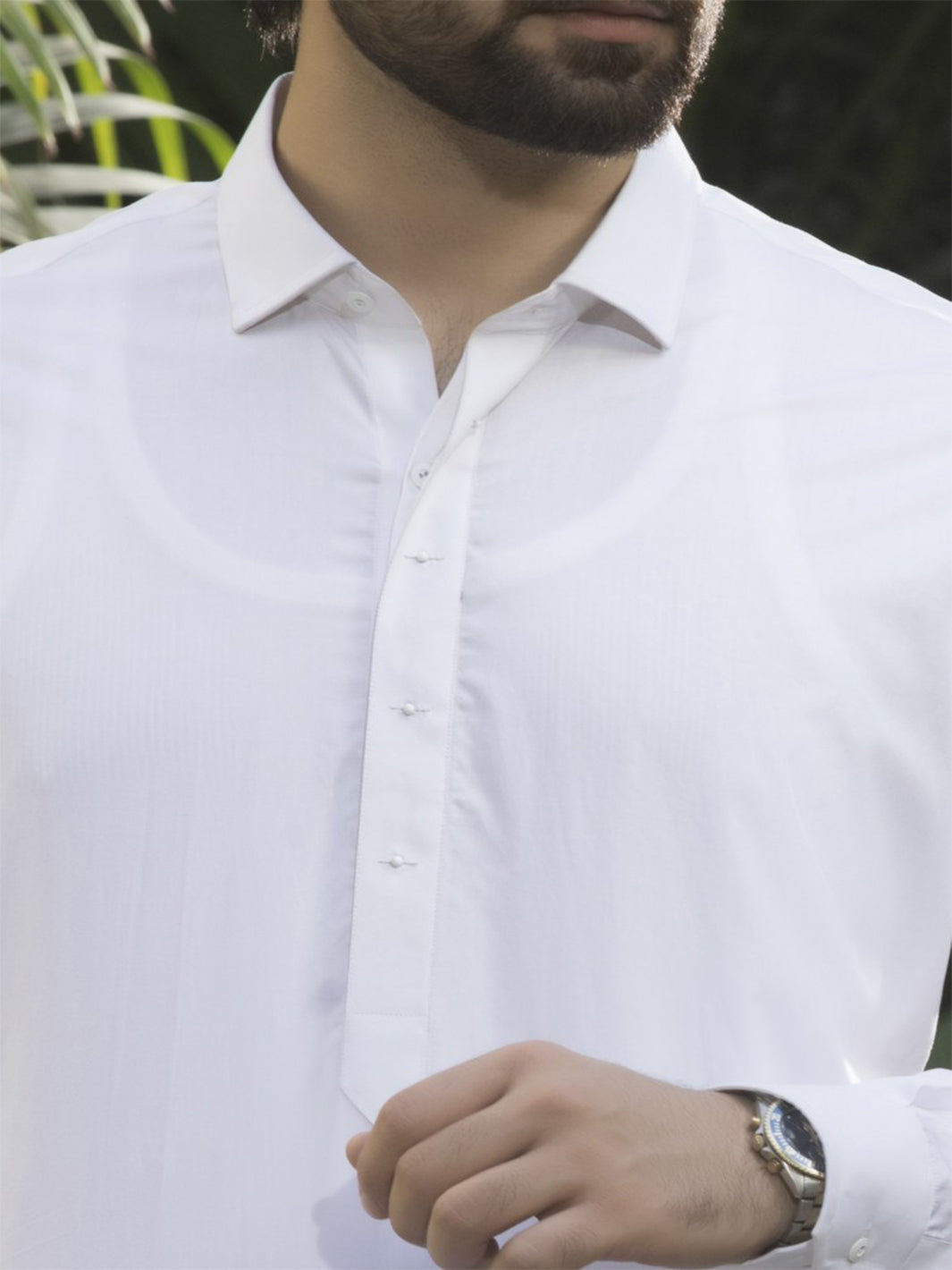White Cotton Kameez Shalwar - ALWA-KS-069