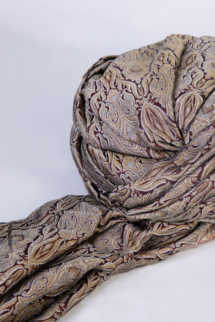 Gold & Maroon Turban - AL-TB-072
