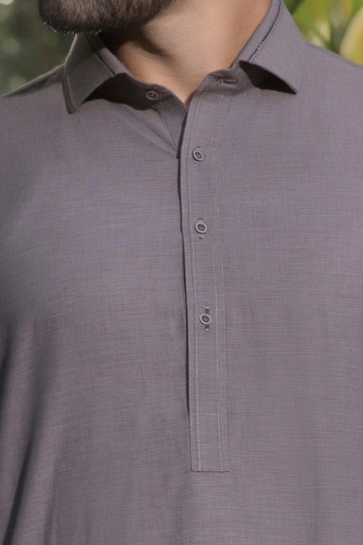 Brown Cotton Kameez Shalwar - ALWA-KS-072