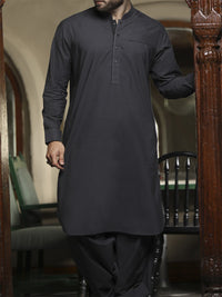 Charcoal Kameez Shalwar - ALWA-KS-092