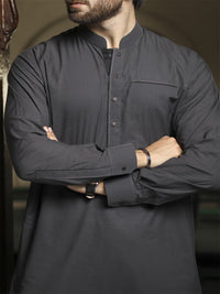 Charcoal Kameez Shalwar - ALWA-KS-092
