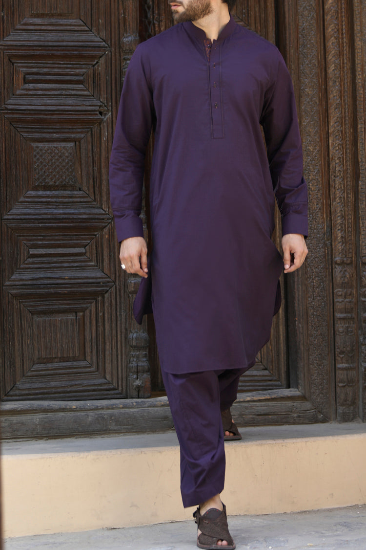 Purple Kameez Shalwar - ALWA-KS-093
