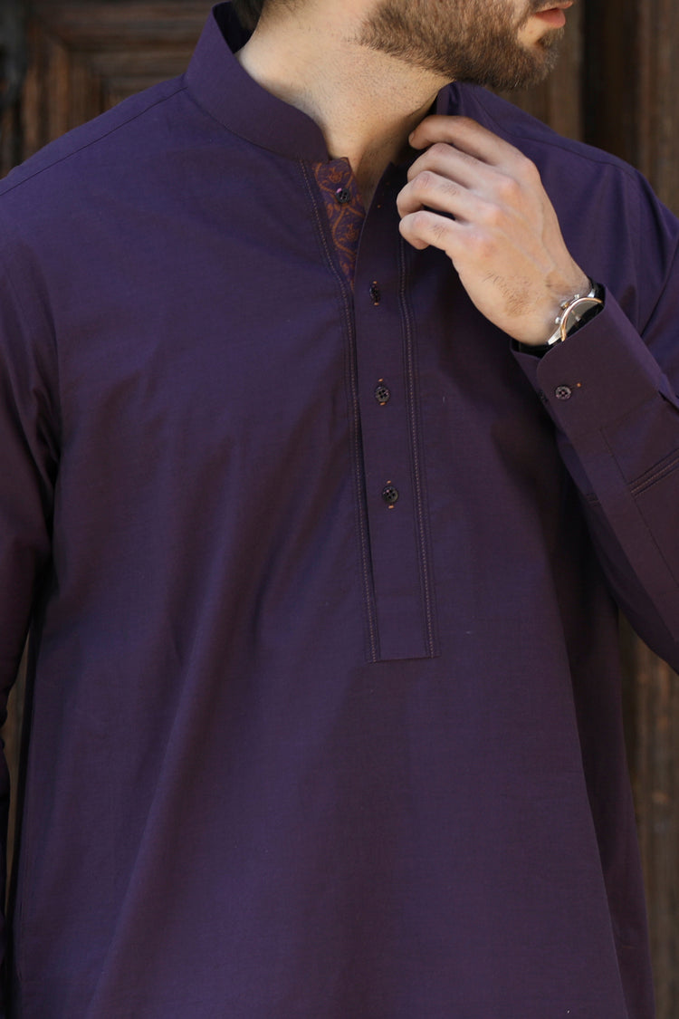 Purple Kameez Shalwar - ALWA-KS-093