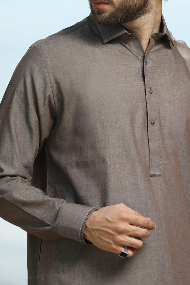Brown Kameez Shalwar - ALWA-KS-094
