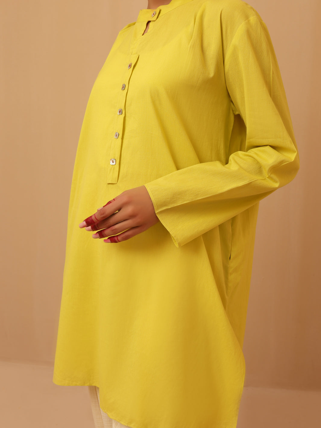 Lime Linen Tunic - ALCR-LK-1016 - Almirah Online