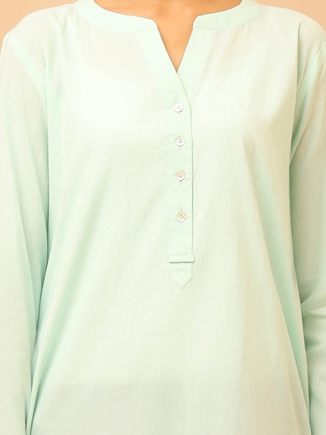Ferozi Linen Tunic - ALCR-LK-1017 - Almirah Online