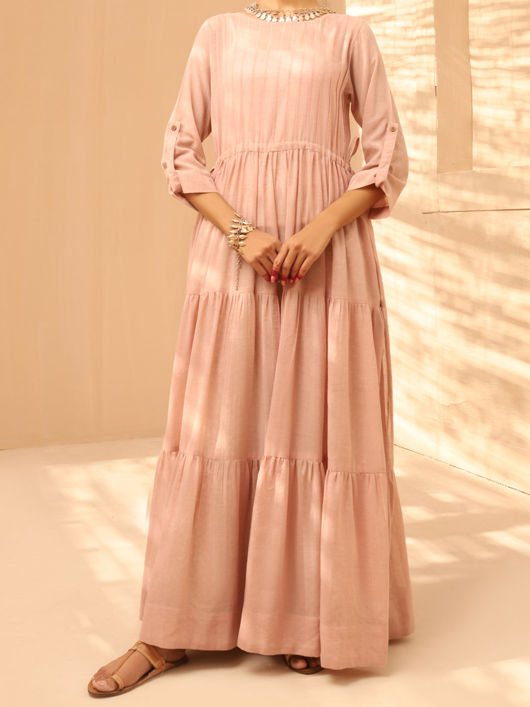 Pink Linen Tunic - ALCR-LK-1018 - Almirah Online