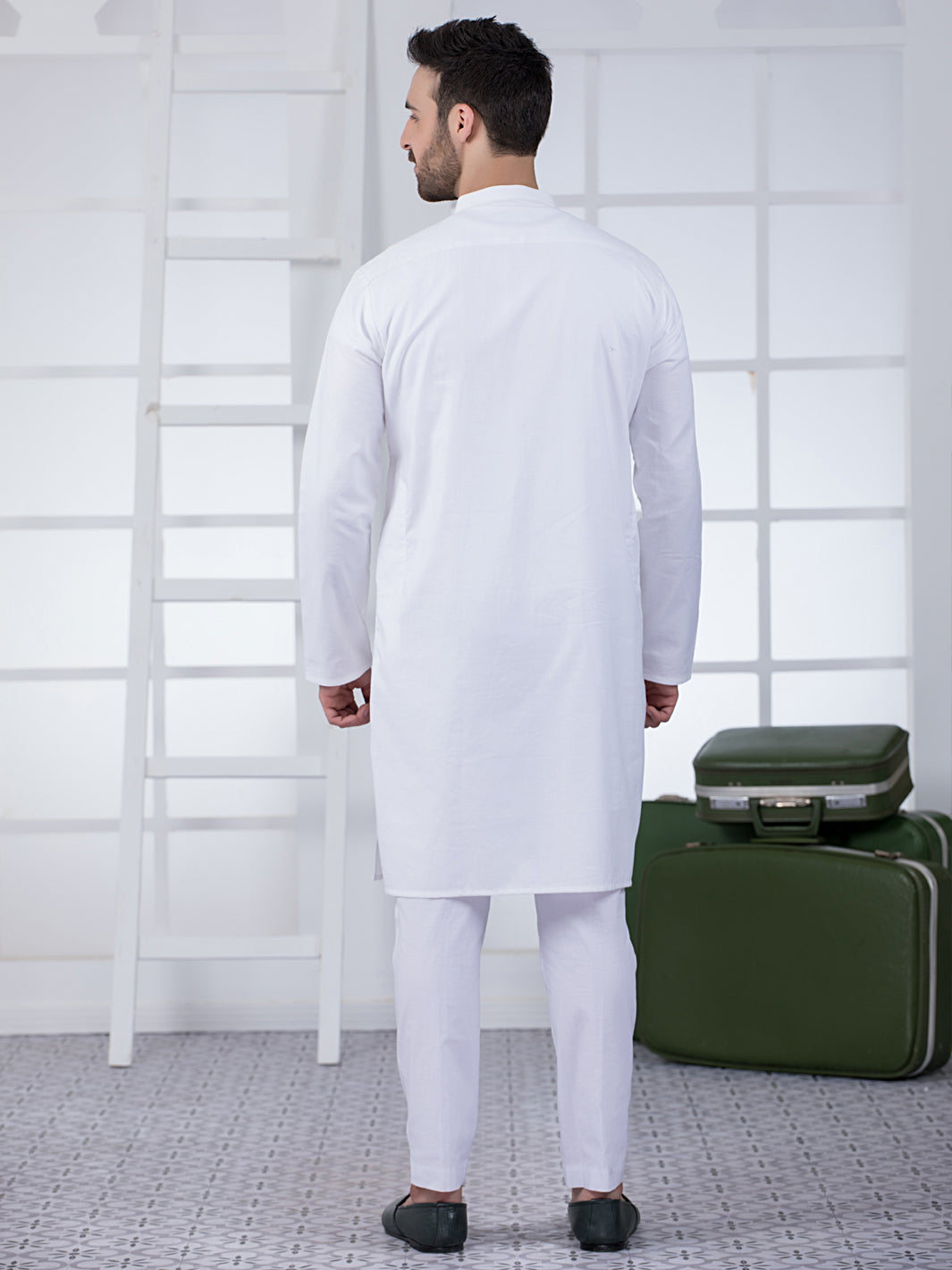 White Cotton Kurta - AL-K-1018