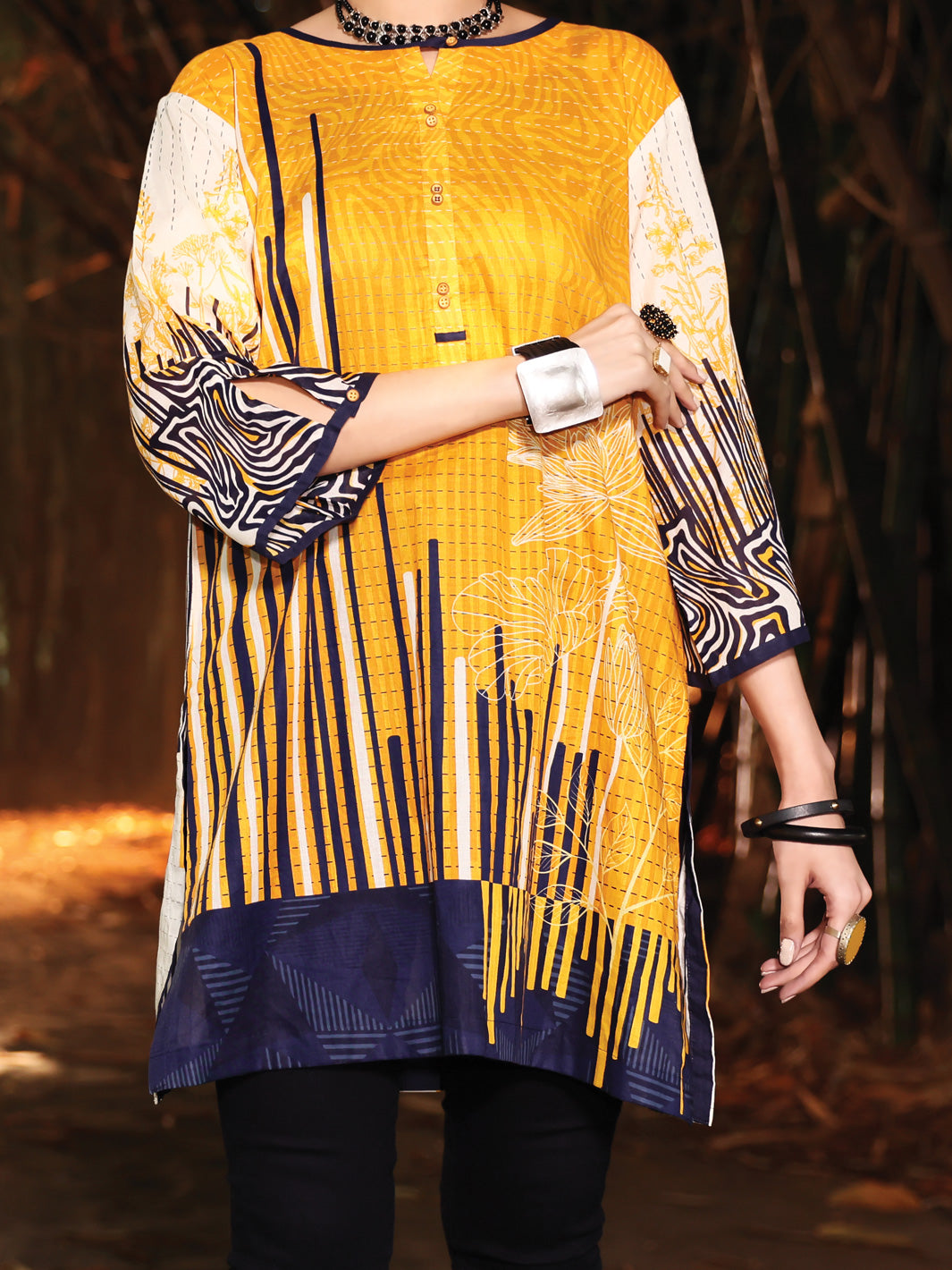 Yellow Lawn Tunic - ALP-LK-1020