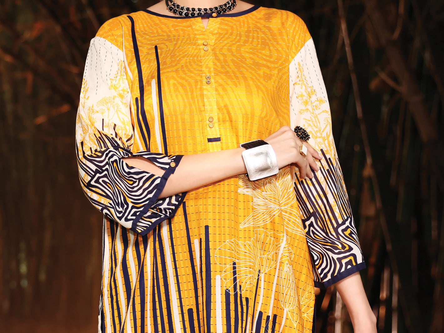 Yellow Lawn Tunic - ALP-LK-1020