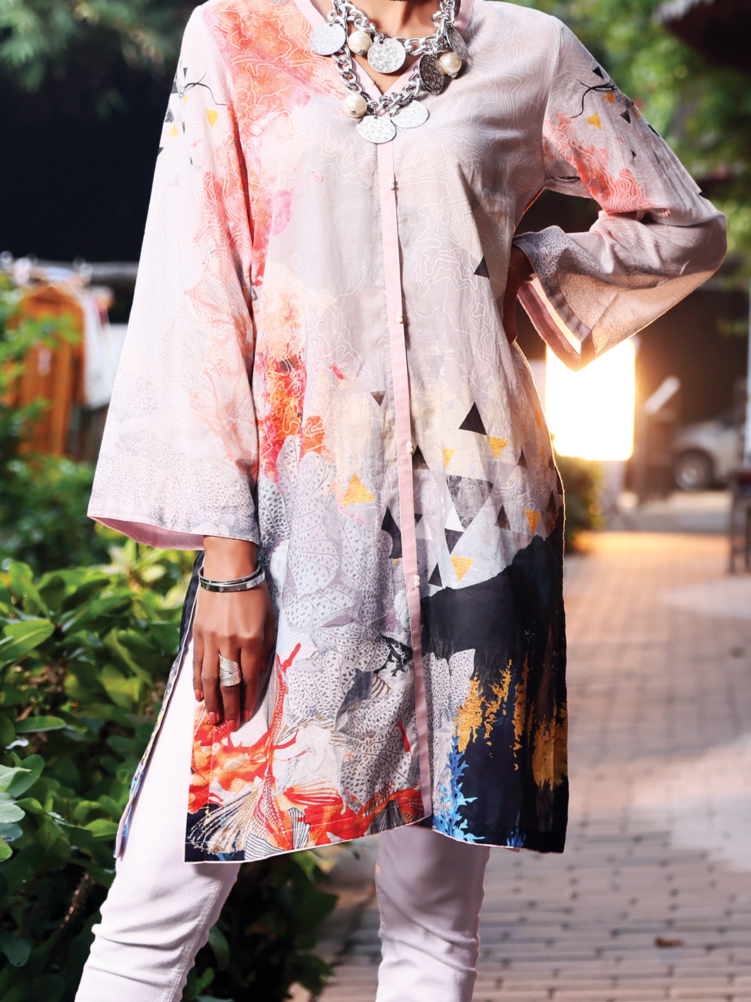 Grey Lawn Tunic - ALP-LK-1024