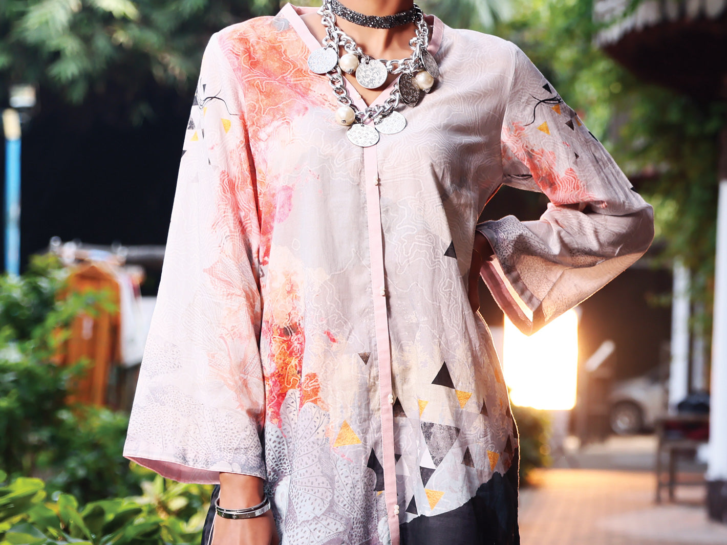 Grey Lawn Tunic - ALP-LK-1024