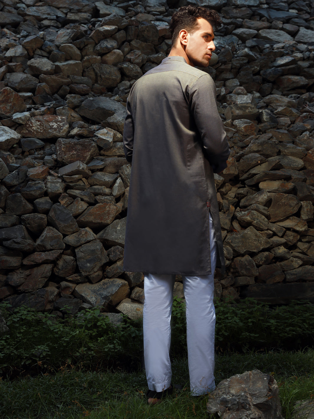 Grey Kurta - AL-K-1025