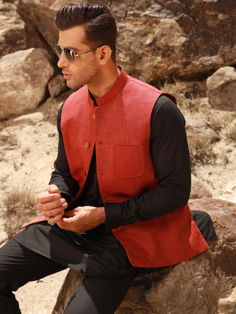 Red hot sale waistcoat cheap