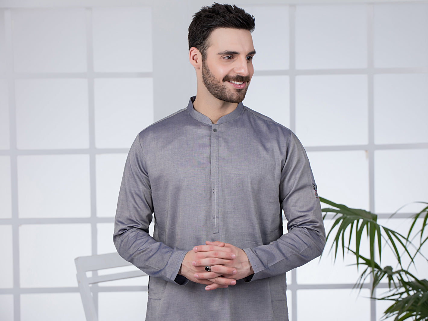 Grey Kurta - AL-K-1028