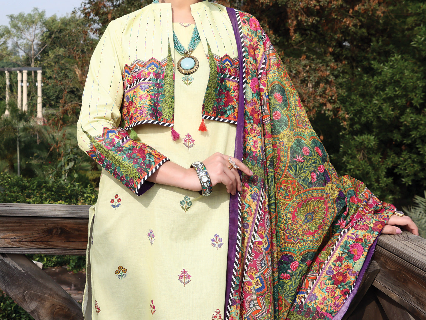 Lime Lawn 3Pc Stitched - ALP-3PS-1038