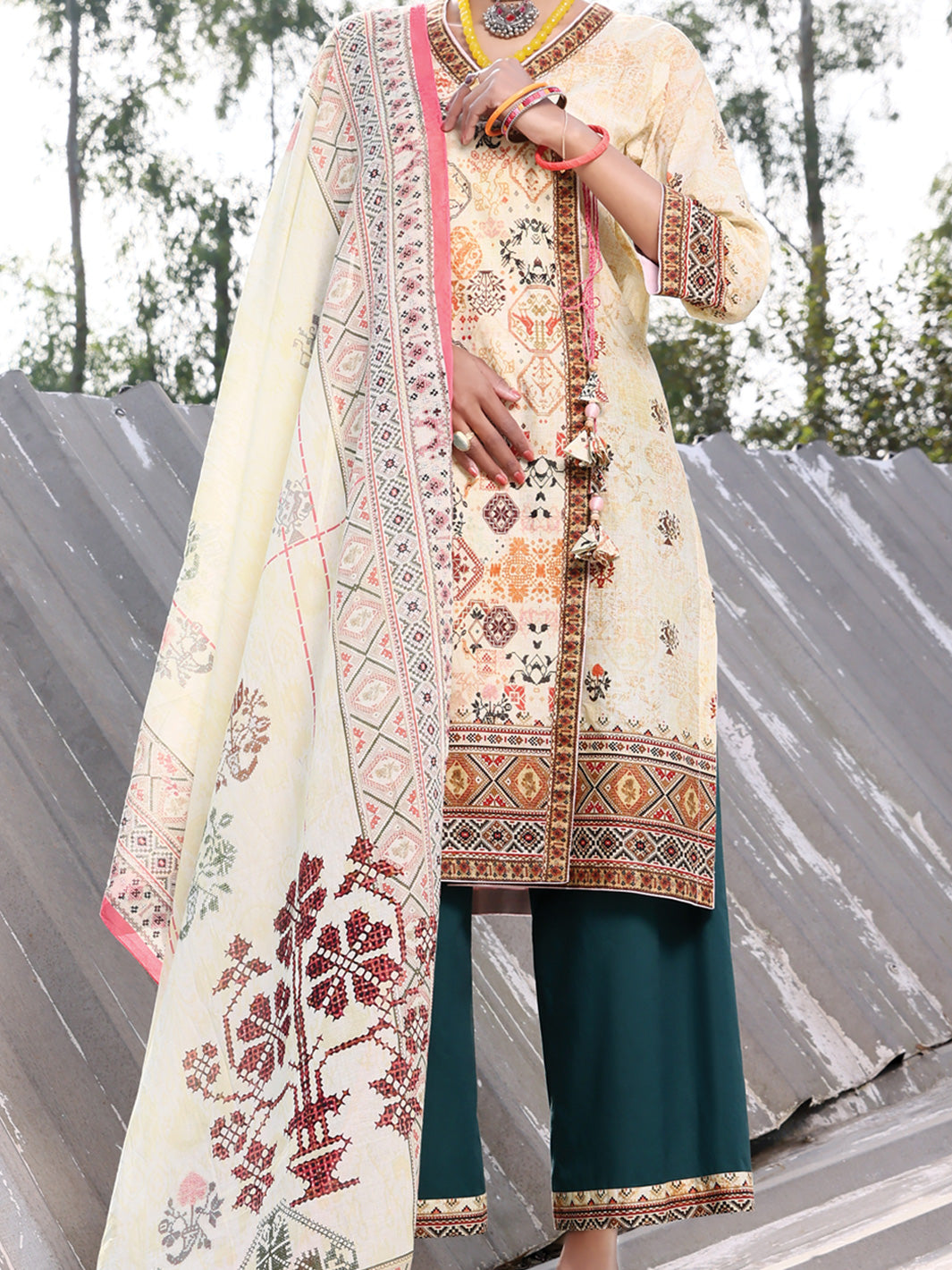 Beige Lawn 3 Piece Unstitched - ALP-3PS-1041