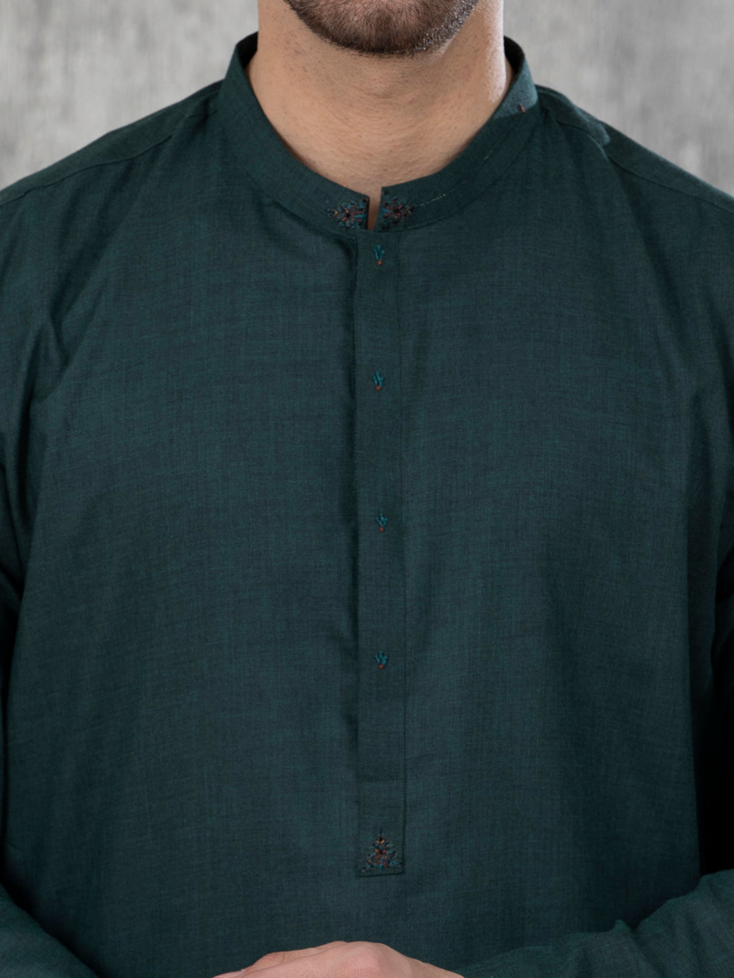 Green Blended Kurta - AL-K-1048