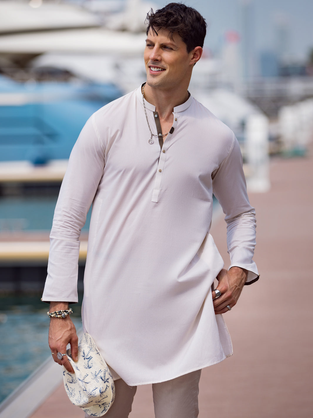 Cream Cotton Kurta - AL-K-1054