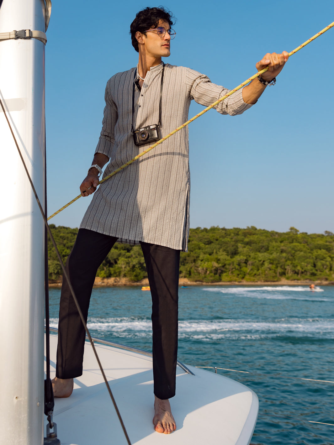 White Cotton Kurta - AL-K-1056